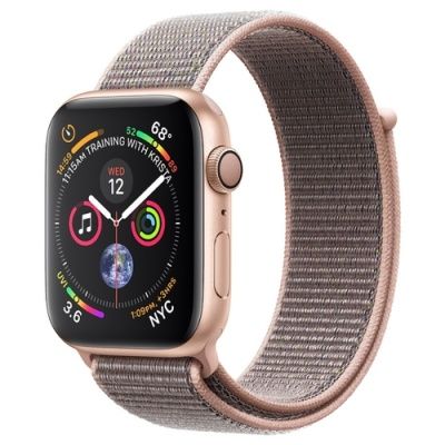 Apple Watch Series 4 Gps 40mm Gold Aluminum Case with Pink Sand Sport Loop (Спортивный браслет цвета «розовый песок») MU692